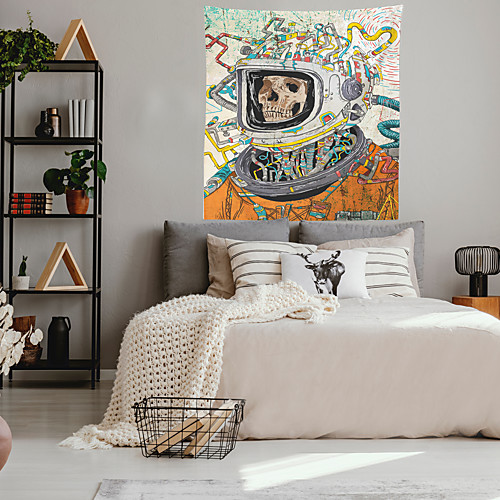 

Skull Astronaut Wall Tapestry Art Decor Blanket Curtain Hanging Home Bedroom Living Room Decoration Polyester