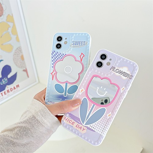 

Phone Case For Apple Back Cover iPhone 12 Pro Max 11 SE 2020 X XR XS Max 8 7 Shockproof Dustproof Geometric Pattern Flower TPU