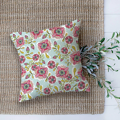

Pastoral Floral Double Side Cushion Cover 1PC Soft Decorative Square Throw Pillow Cover Cushion Case Pillowcase for Sofa Bedroom Livingroom Outdoor Superior Quality Machine Washable Outdoor Cushion for Sofa Couch Bed Chair