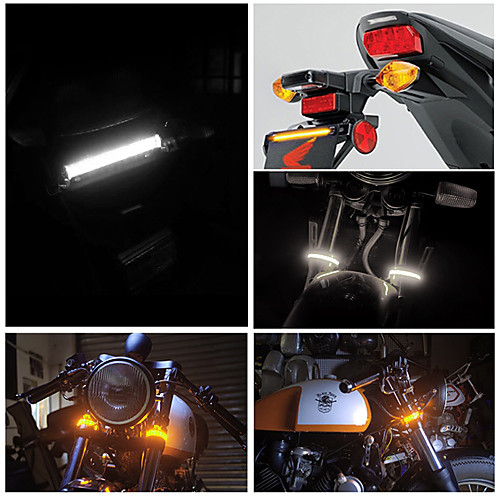 

OTOLAMPARA 5 inches Motorcycle Flowing Turn Signal DRL Strip 18W Motorcycle Signal Light Yellow White LED Strip 1pcs