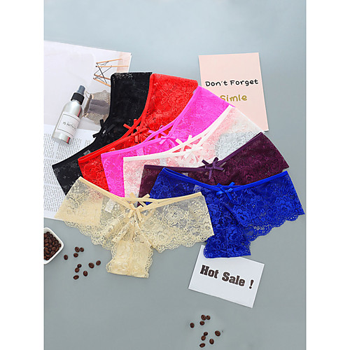 

Women's Lace Brief Micro-elastic Low Waist 1 PC Purple One-Size