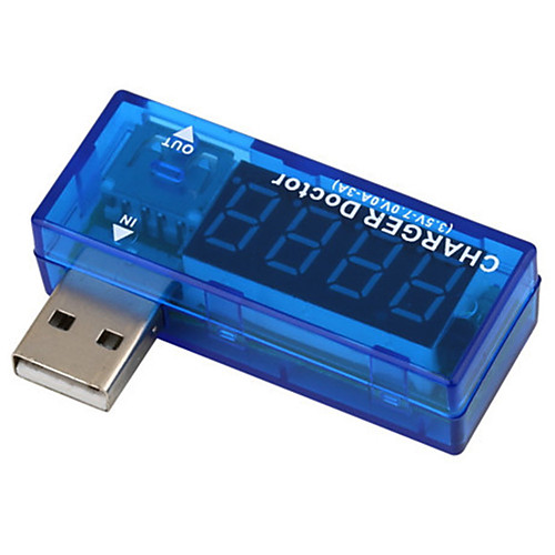 

2pcs Mobile Charging Current Voltage Meter Mini USB Charger Doctor Voltmeter Ammeter Turn Transparent