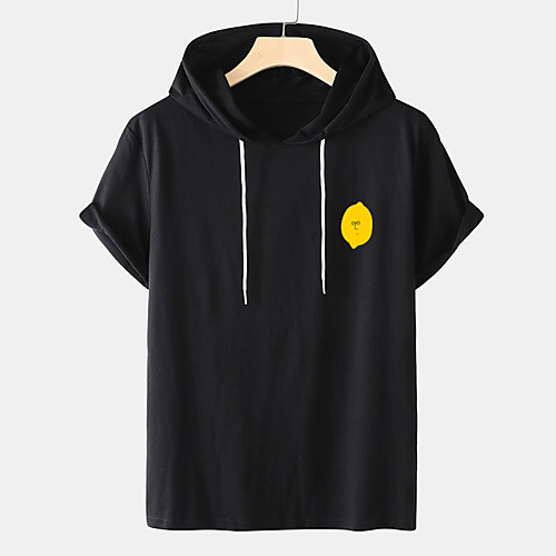 

Men's Unisex Tee T shirt Hot Stamping Graphic Prints Lemon Plus Size Short Sleeve Casual Tops Cotton Basic Designer Big and Tall White Black Orange