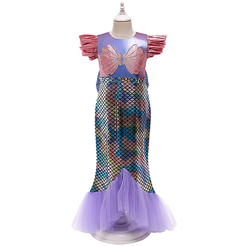 

Mermaid Tail Aqua Queen Aqua Princess Cosplay Costume Party Costume Girls' Movie Cosplay Purple Pink Mermaid Fishtail Bikini Christmas Halloween Masquerade Polyester