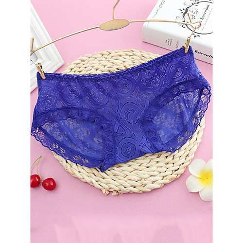 

Women's Lace G-strings & Thongs Panties Micro-elastic Low Waist 1 PC Purple One-Size