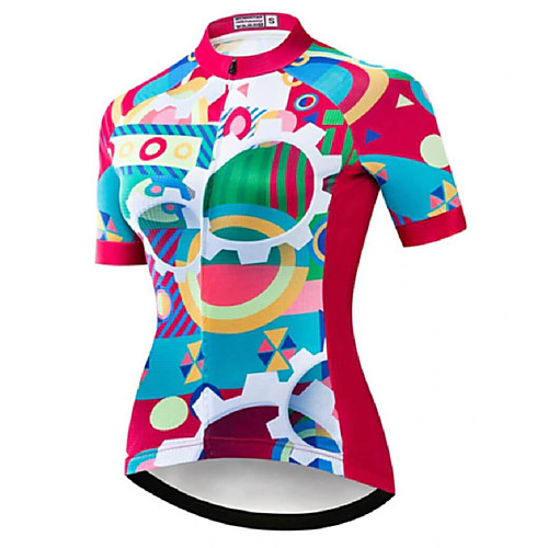 

21Grams Women's Short Sleeve Cycling Jersey Summer Spandex Polyester RedBlue Bike Jersey Top Mountain Bike MTB Road Bike Cycling Quick Dry Moisture Wicking Breathable Sports Clothing Apparel