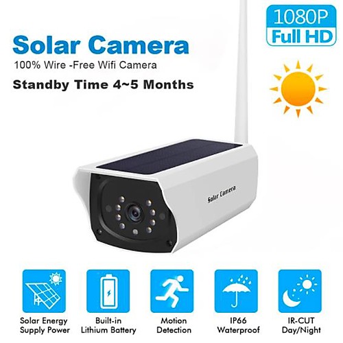 

Solar Camera WiFi Security IP Outdoor 1080P HD Charging Battery Wireless Camera PIR Motion Detection Bullet Surveillance CCTV