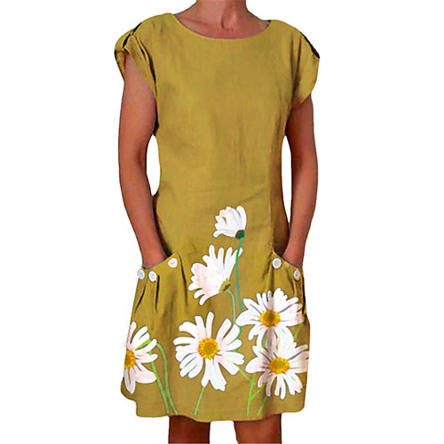 

Women's A Line Dress Knee Length Dress Blue Yellow Gray Green Sleeveless Solid Color Spring Summer Casual / Daily 2021 S M L XL XXL XXXL