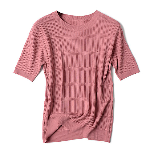 

Women's Solid Color Cardigan Short Sleeve Sweater Cardigans Round Neck Light Blue Natural yellow Purple