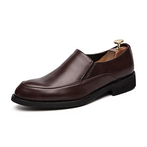 

Men's Loafers & Slip-Ons Comfort Loafers Classic British Daily Office & Career Walking Shoes PU Non-slipping Black Brown Fall Spring