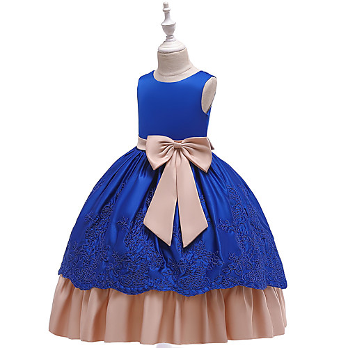 

Princess Dress Party Costume Flower Girl Dress Girls' Movie Cosplay Christmas New Year's Purple Blue Dress Christmas Halloween Children's Day Polyester / Cotton