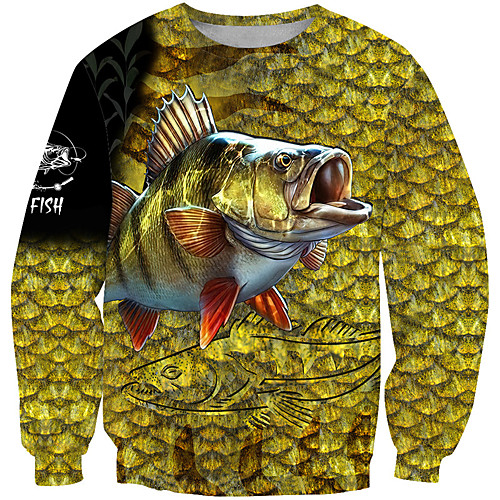 

Men's Unisex Plus Size Sweatshirt Pullover Sweatshirt Graphic Prints Fish Print Round Neck Casual Daily Holiday 3D Print Basic Designer Hoodies Sweatshirts Long Sleeve 1 2 3
