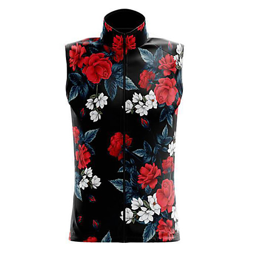 

21Grams Women's Sleeveless Cycling Jersey Summer Spandex Black Floral Botanical Bike Top Mountain Bike MTB Road Bike Cycling Quick Dry Moisture Wicking Sports Clothing Apparel / Stretchy / Athleisure
