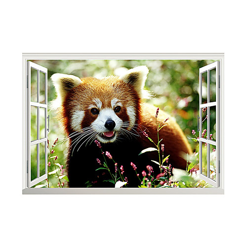 

3D Fake Window With Cute Animal Panda Koala Background Decoration Can Be Removed Stickers