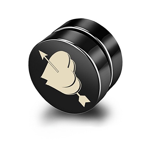 

Men's Earrings Classic Holiday Birthday Stylish Simple Stainless Steel Earrings Jewelry Black For Street Formal Date Festival 1pc