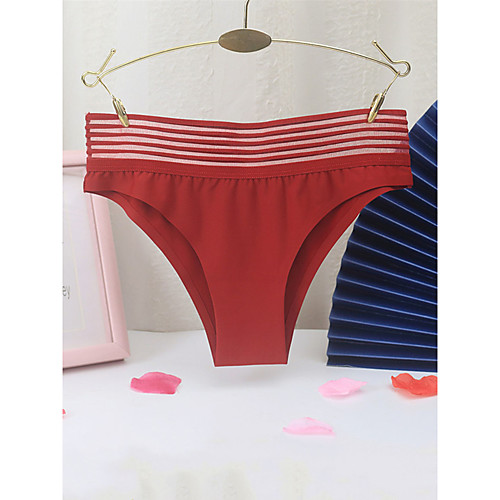 

Women's Print Brief Micro-elastic Mid Waist 1 PC Blushing Pink One-Size