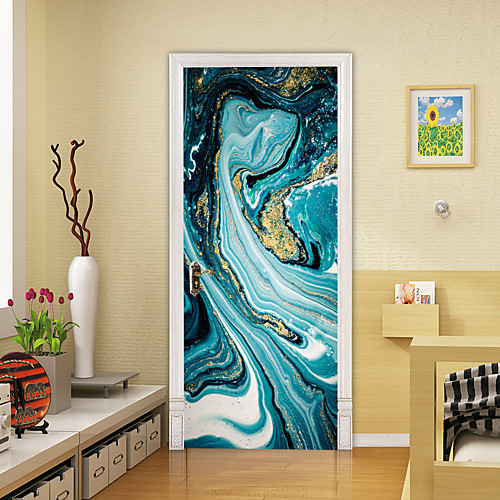 

2pcs Self-adhesive Creative Door Sticker Marble Pattern Living Room Diy Decoration Home Waterproof Wall Sticker