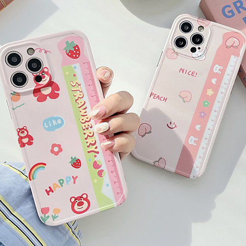

Phone Case For Apple Back Cover iPhone 12 Pro Max 11 SE 2020 X XR XS Max 8 7 Shockproof Dustproof Cartoon Geometric Pattern Animal TPU