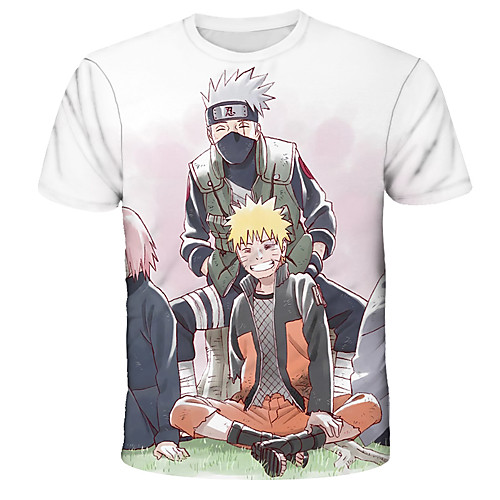 

Inspired by Naruto Akatsuki Anime Cartoon Polyester / Cotton Blend 3D 3D Harajuku Graphic T-shirt For Women's / Men's