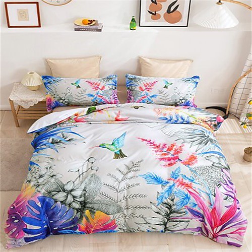 

3-Piece Duvet Cover Set Hotel Bedding Sets Comforter Cover with Soft Lightweight Microfiber Include 1 Duvet Cover 2 Pillowcases for Double/Queen/King(1 Pillowcase for Twin/Single)