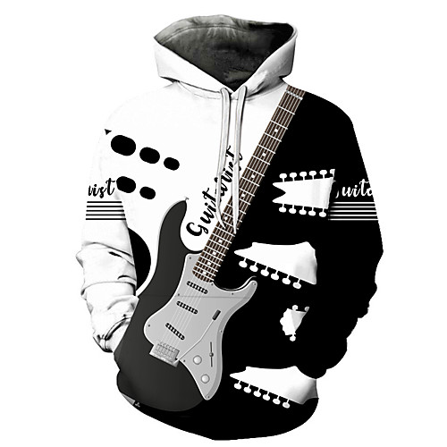 

Men's Unisex Plus Size Pullover Hoodie Sweatshirt Graphic Prints Guitar Print Hooded Casual Daily Holiday 3D Print Basic Designer Hoodies Sweatshirts Long Sleeve 1 2 3