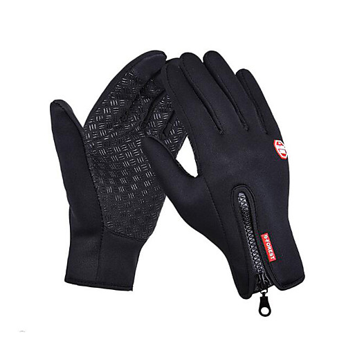 

Bike Gloves / Cycling Gloves Touch Gloves Anti-Slip Waterproof Windproof Waterproof Zipper Full Finger Gloves Sports Gloves Lycra Black for Adults' Outdoor Exercise Cycling / Bike