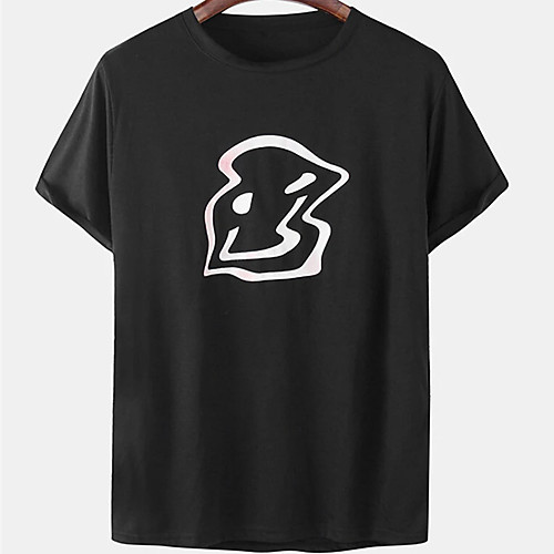 

Men's Unisex Tee T shirt Hot Stamping Graphic Prints Grimace Plus Size Print Short Sleeve Casual Tops Cotton Basic Designer Big and Tall Black