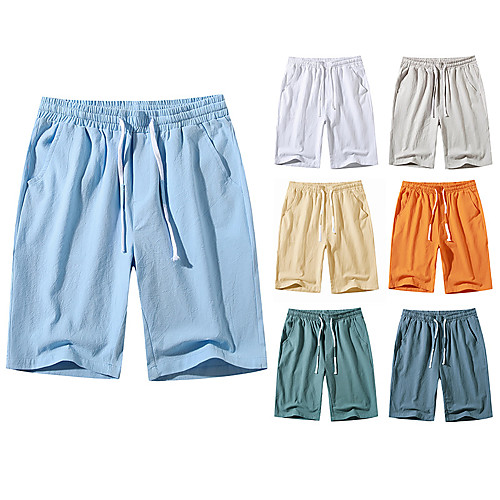 

Men's Chino Outdoor Daily Beach Chinos Shorts Pants Solid Color Knee Length Elastic Waist Blue Wine Khaki Light Grey Dusty Blue