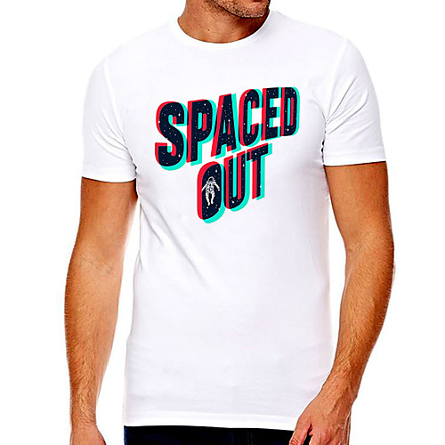 

Men's Unisex Tee T shirt Hot Stamping Graphic Prints Astronaut Letter Plus Size Print Short Sleeve Casual Tops Cotton Basic Designer Big and Tall White