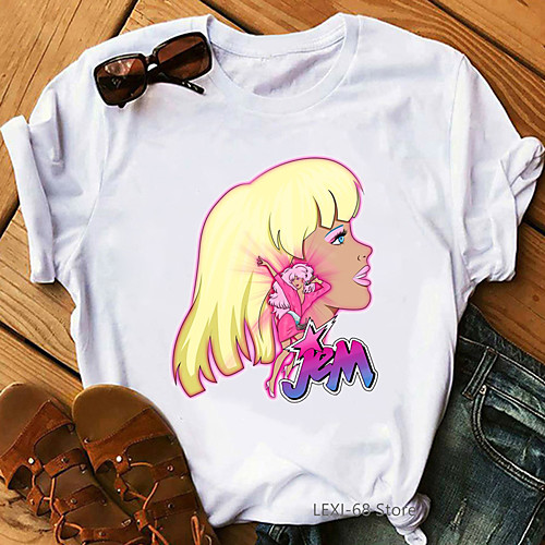 

Inspired by Jem and the Holograms Cosplay Anime Cartoon Polyester / Cotton Blend Print Harajuku Graphic Kawaii T-shirt For Women's / Men's