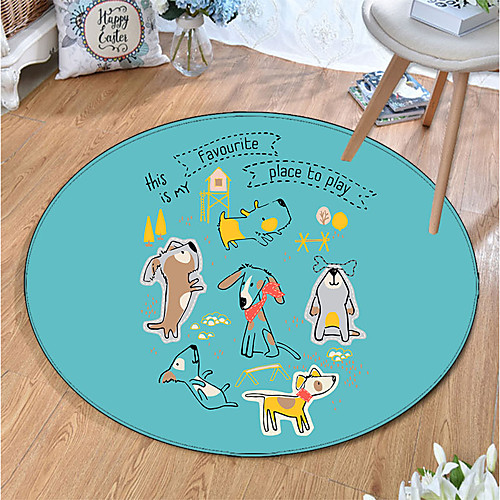

Round 5mm Area Rugs Machine Made Polyster Non Skid Modern 3D