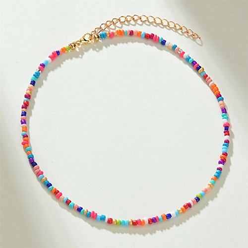 

Women's Beaded Necklace Necklace Beads Fashion Holiday Boho Resin Alloy Rainbow White 405 cm Necklace Jewelry 1pc For Beach