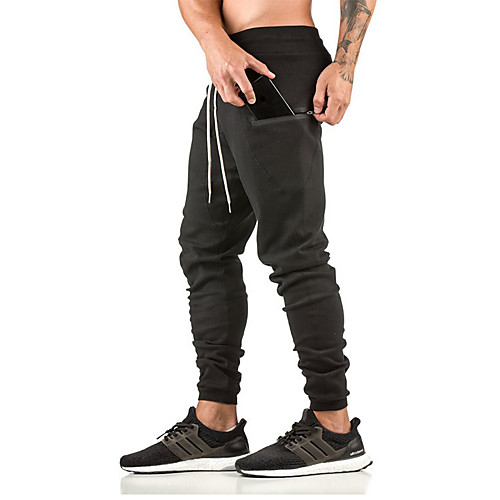 

Men's Casual / Sporty Soft Soft Casual Daily Pants Chinos Pants Solid Colored Full Length Classic Black Grey Khaki