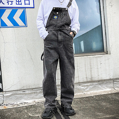 

Men's Stylish Sporty Casual / Sporty Streetwear Comfort Daily Sports Pants Jeans Overalls Trousers Pants Letter Full Length Pocket Grey