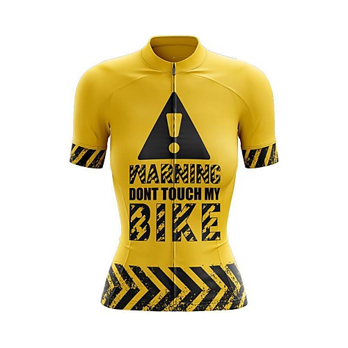 

21Grams Women's Short Sleeve Cycling Jersey Summer Spandex Yellow Bike Top Mountain Bike MTB Road Bike Cycling Sports Clothing Apparel / Stretchy / Athleisure