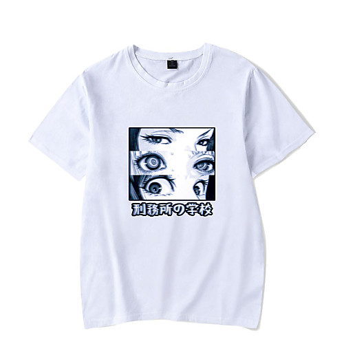 

Men's Unisex Tee T shirt Hot Stamping Anime Graphic Prints Plus Size Attack on Titan Print Short Sleeve Casual Tops Cotton Basic Designer Big and Tall White Black Red