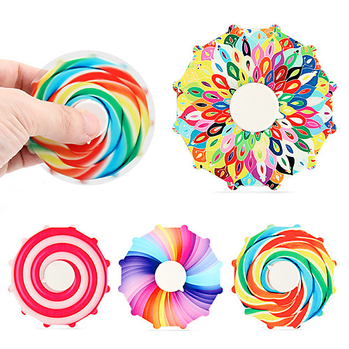 

Rainbow Anti-Anxiety Fidget Spinner [Plastic Fidget Spinner] Finger Hand Toy for Relieving Boredom ADHD, Anxiety