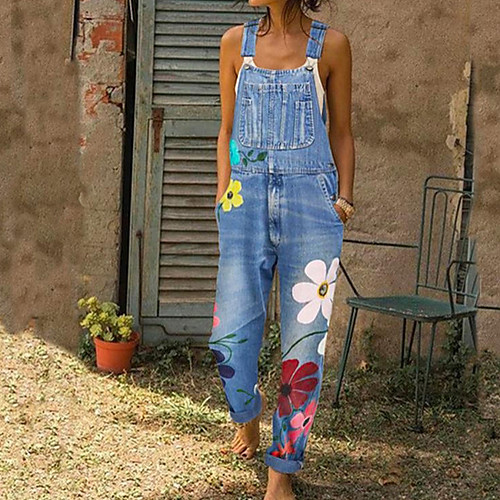 

Women's Blue Gray Light Blue Overall Geometric