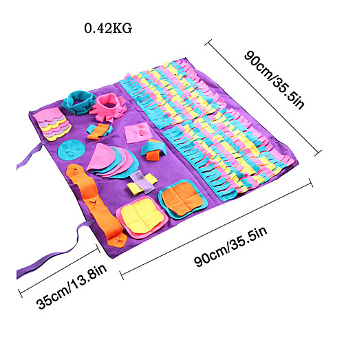 

Feeding Mat Snuffle Mat Dog Cat Kitten 1pc Rectangular Reusable Releasing Pressure Plush Fabric Gift Pet Toy Pet Play