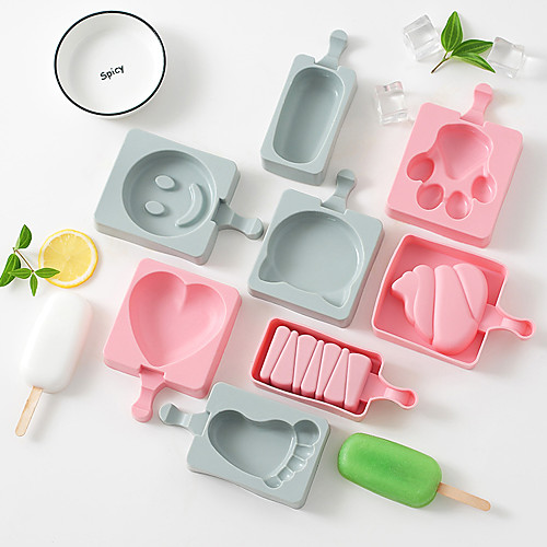 

5pcs Handmade Homemade Ice Cream Silicone Ice Cream Stick Ice Mold Random Style