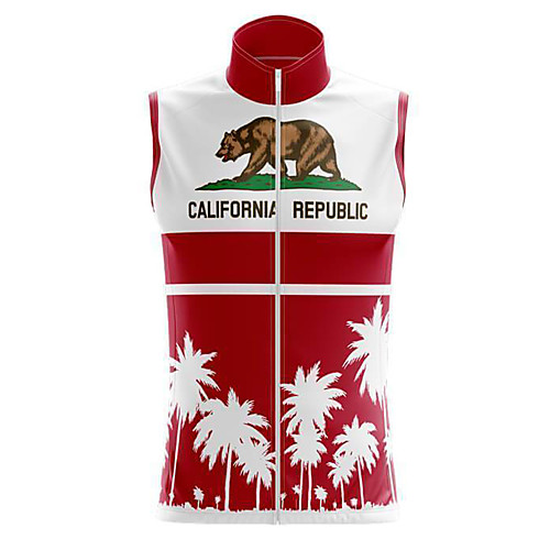 

21Grams Women's Sleeveless Cycling Jersey Summer Spandex Red and White California Republic National Flag Bike Top Mountain Bike MTB Road Bike Cycling Sports Clothing Apparel / Stretchy / Athleisure