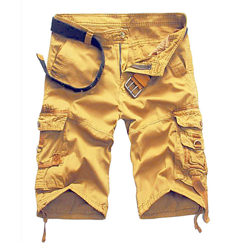 

Men's Casual / Sporty Cargo Shorts Quick Dry Breathable Outdoor Sports Sport Casual Chinos Tactical Cargo Pants Camouflage Solid Color Knee Length Zipper Pocket ArmyGreen Blue Red Black Khaki