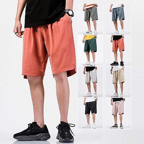 

Men's Casual / Sporty Quick Dry Breathable Outdoor Sports Sport Casual Culottes Wide Leg Chinos Pants Solid Color Knee Length Pocket Elastic Drawstring Design Red Dusty Rose Black Khaki Green