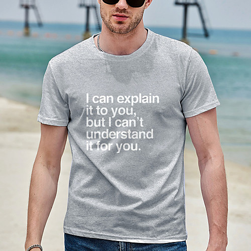 

Men's Tee T shirt Hot Stamping Graphic Prints Letter Plus Size Print Short Sleeve Casual Tops Cotton Basic Designer Big and Tall Black Gray