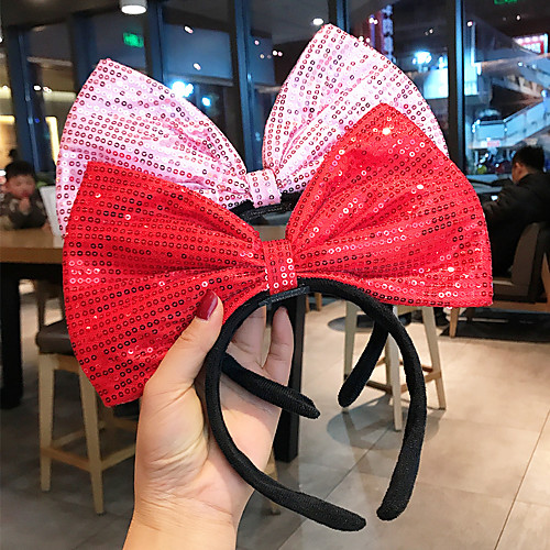 

Simple And Sweet Online Celebrity Cute Sequins Three-dimensional Bow Hairband Hairpin Women