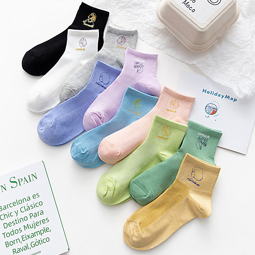 

Women's Socks Cartoon / Print Socks Medium Athleisure Multi color 10 Pairs