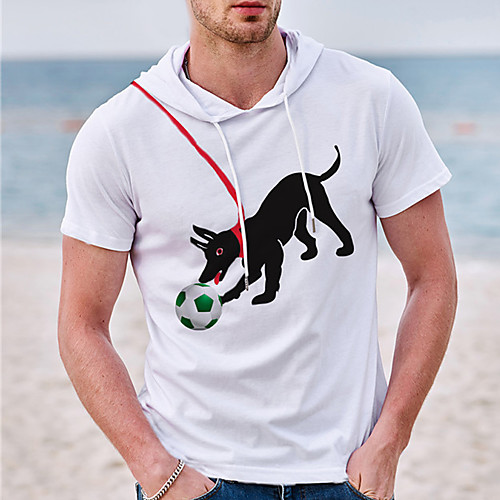 

Men's Unisex Tee T shirt Shirt Hot Stamping Dog Graphic Prints Plus Size Short Sleeve Casual Tops Cotton Basic Designer Big and Tall White