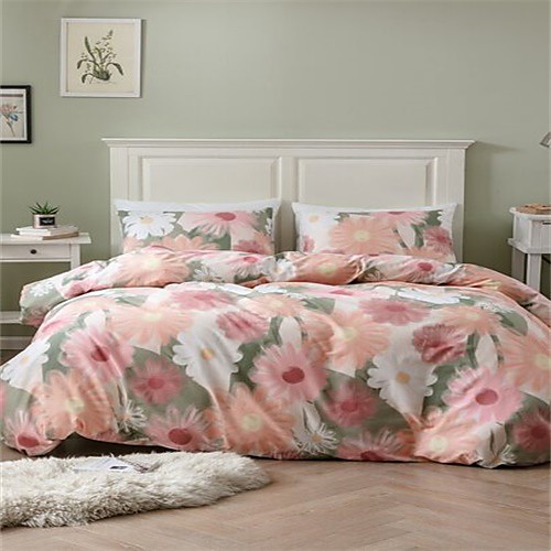 

3-Piece Duvet Cover Set Hotel Bedding Sets Comforter Cover with Soft Lightweight Microfiber Include 1 Duvet Cover 2 Pillowcases for Double/Queen/King(1 Pillowcase for Twin/Single)