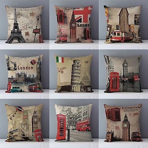 

Landscape City Double Side Cushion Cover 1PC Soft Throw Pillow Cover Cushion Case Pillowcase for Sofa Bedroom Livingroom Superior Quality Machine Washable Outdoor Cushion for Sofa Couch Bed Chair