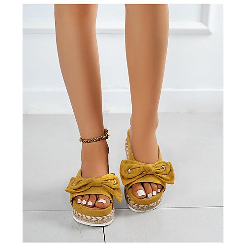 

Women's Sandals Flat Heel Round Toe PU Solid Colored Yellow Red Blue